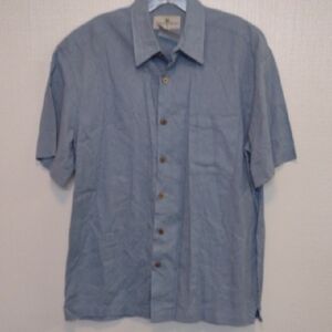 Blue Short Sleeve Button-Up Shirt